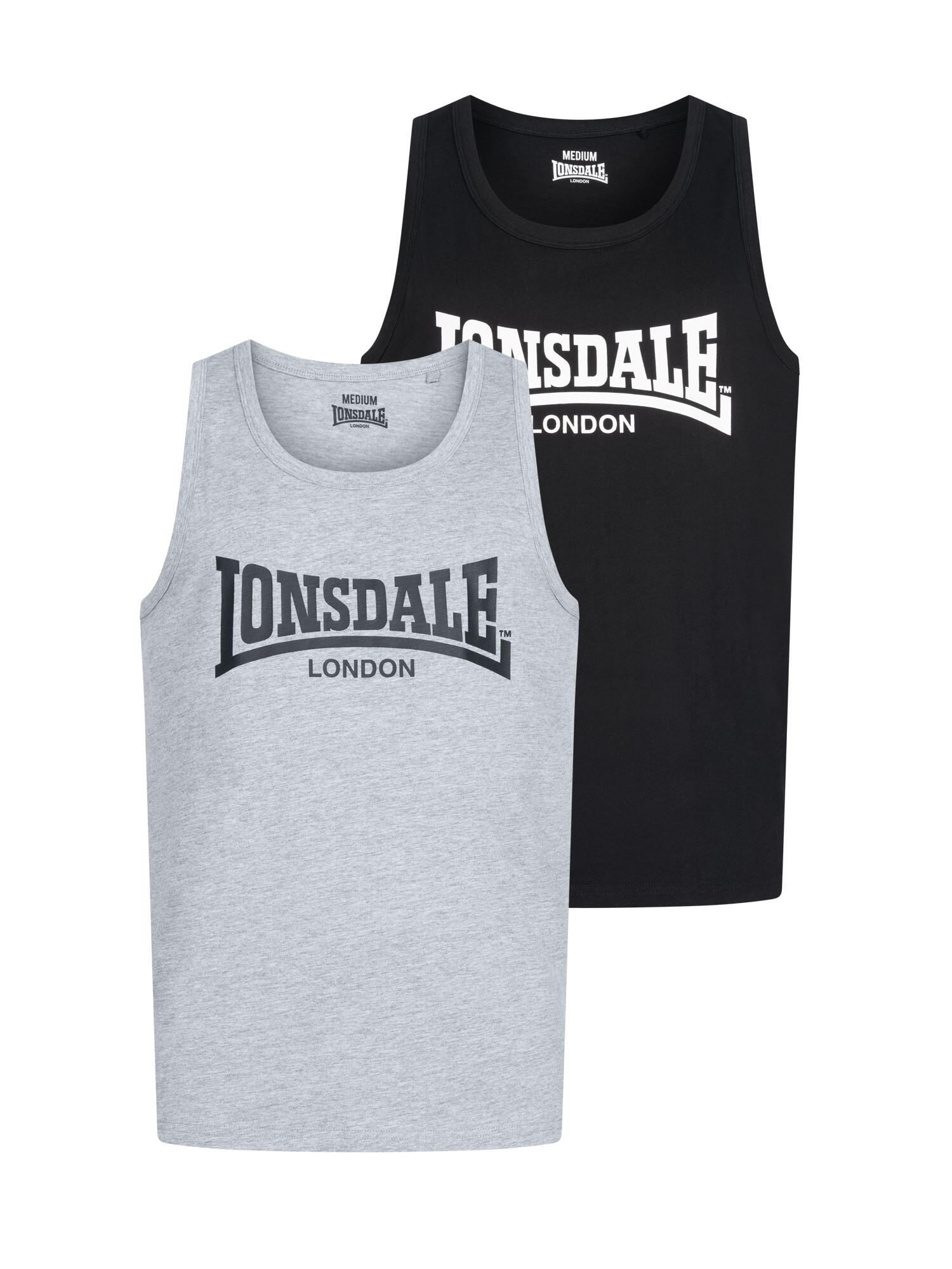 LONSDALE Herren Singlet normale Passform Doppelpack AVERHAM 2/6