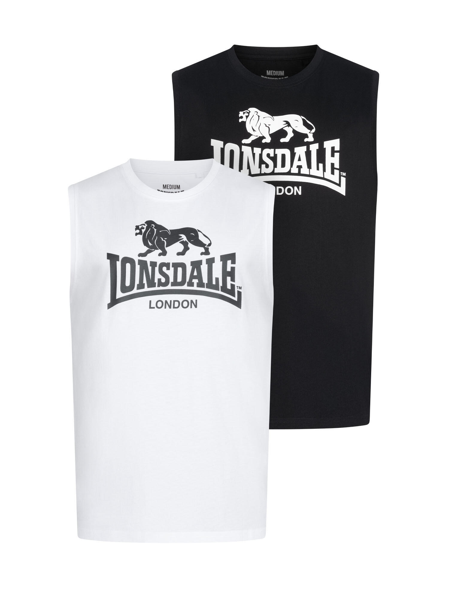 LONSDALE Twinpack mouwloos T-shirt voor heren, normale pasvorm ROLLESTON 2/6
