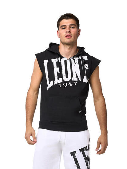Felpa da uomo pull on con cappuccio senza maniche non felpata Leone Boxe