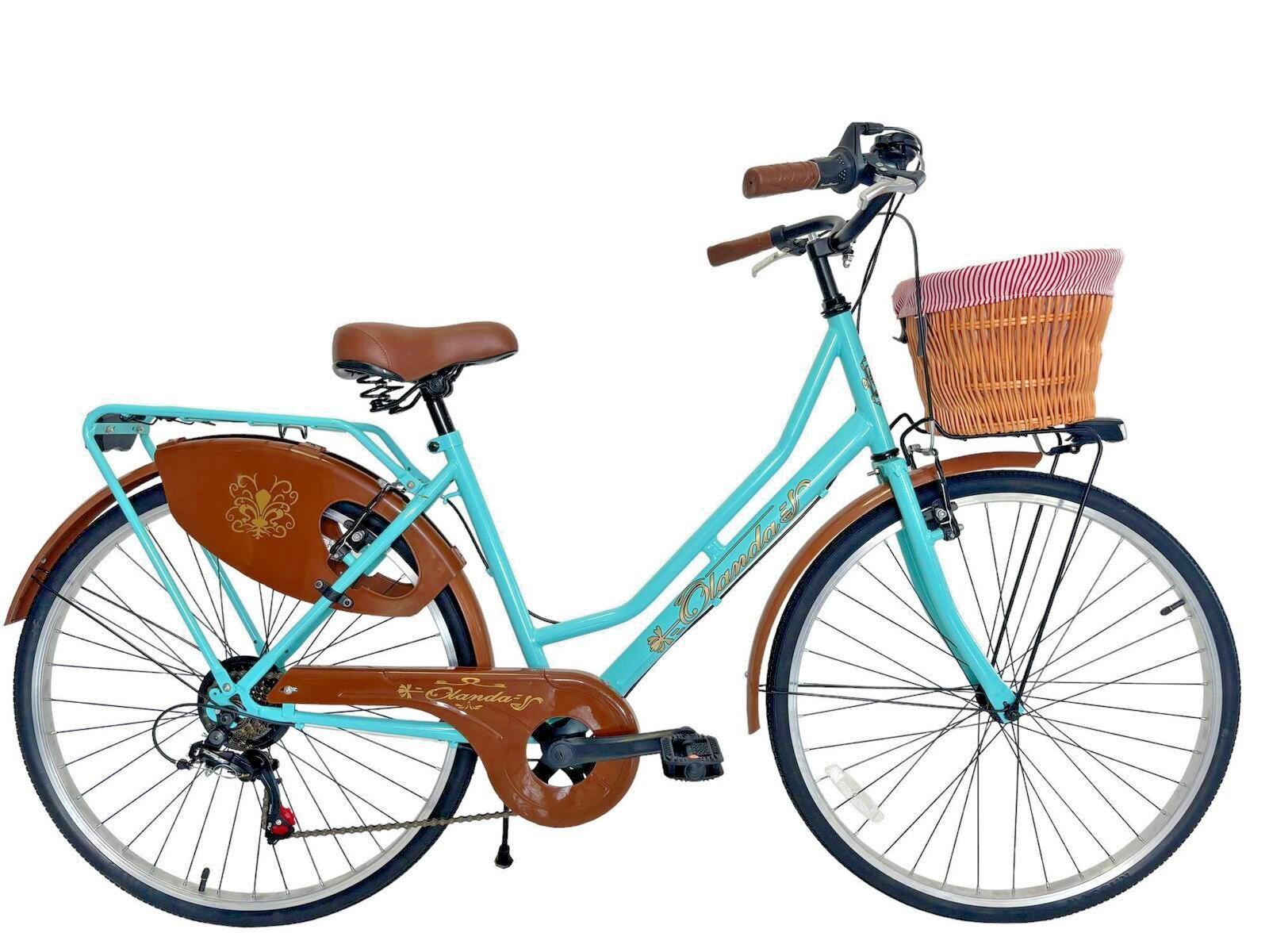 MADICKS Bicicletta Donna Da Passeggio 26 Con Cambio Da Città Vintage Tiffany Vimini