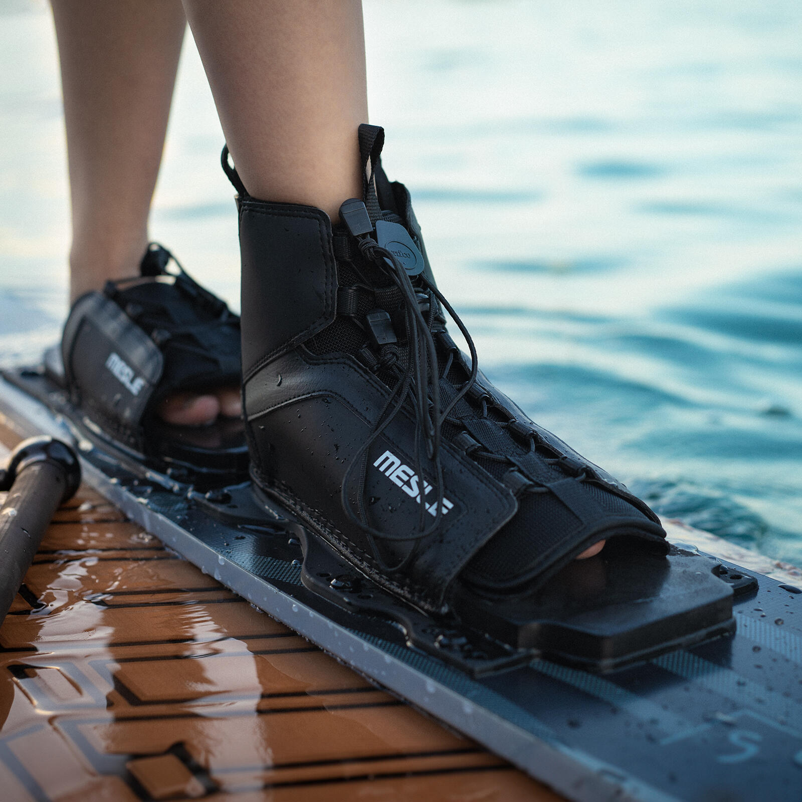 Wasserski Bindung B6 Monoski Front Boot Herren/Damen schwarz 3/4