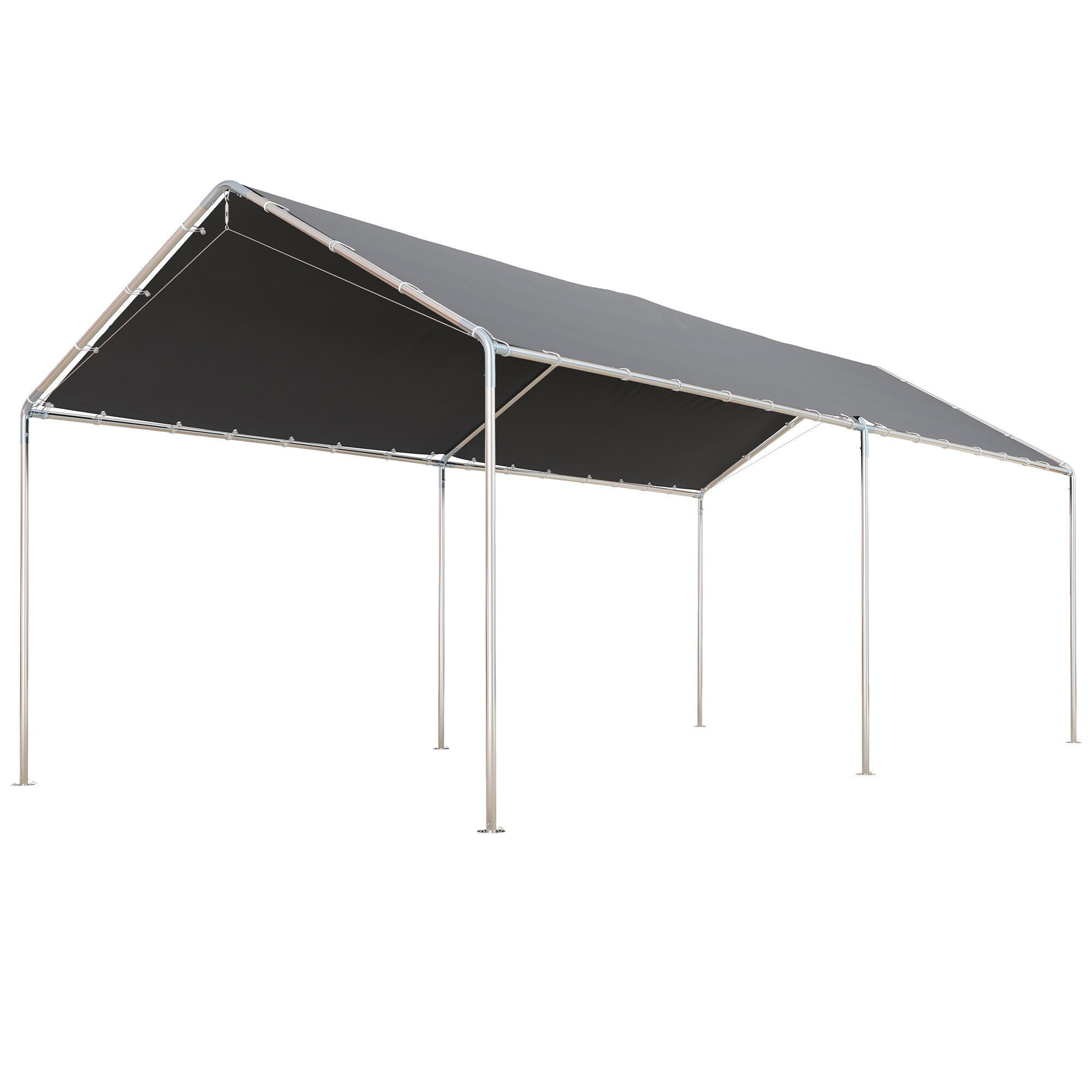 Tenda garagem 294x595x260 cm cinzento outsunny