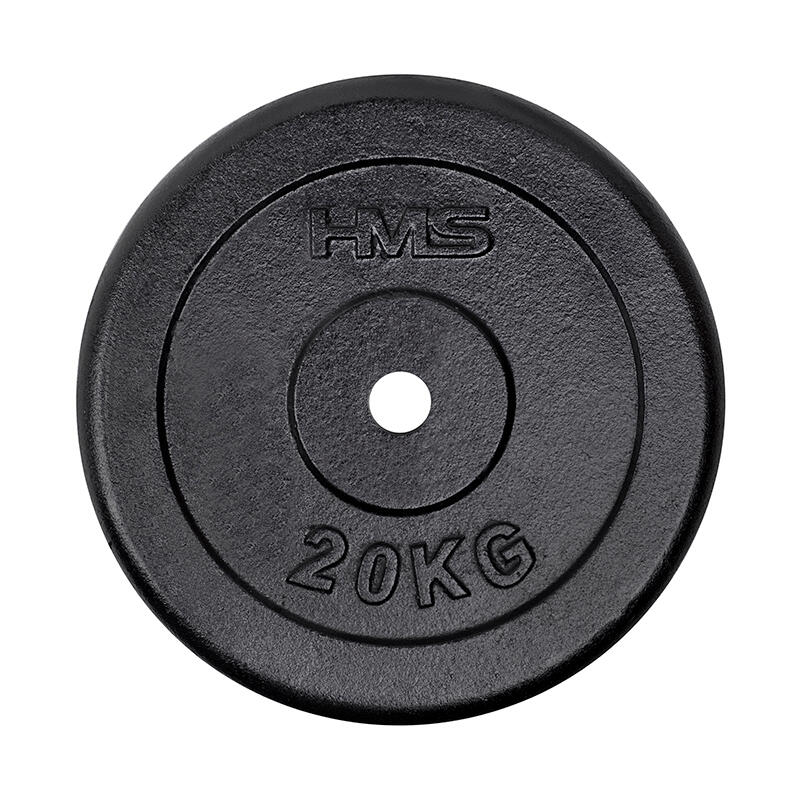 Hms - Disque D'Haltères Hms Tcz - Poids De Musculation - Noir - 20 Kg - Decathlon