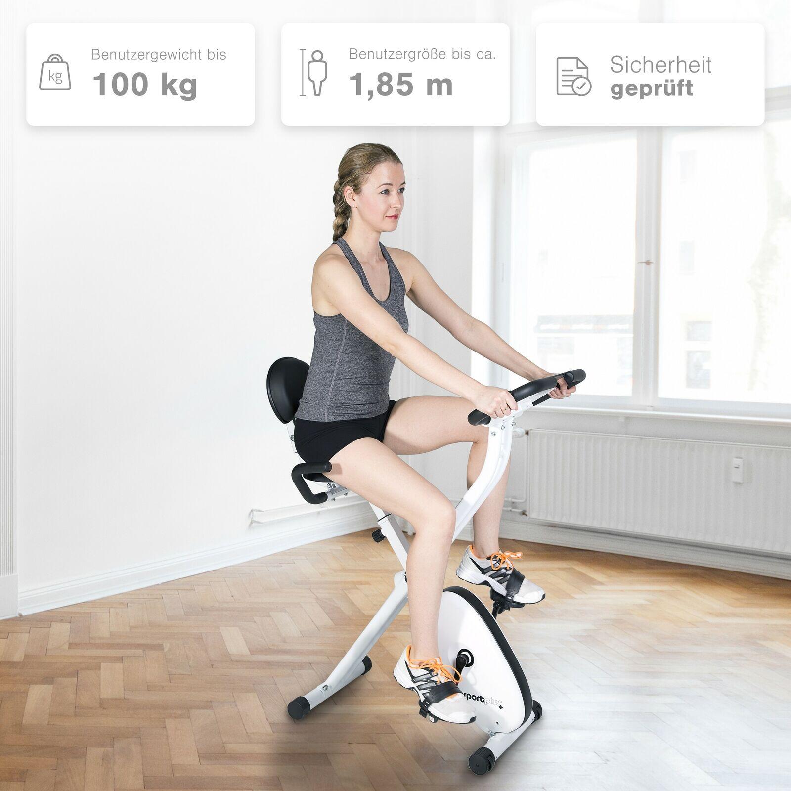 SportPlus klappbarer Heimtrainer, Rückenlehne, Trainingscomputer, einstellbar 6/8