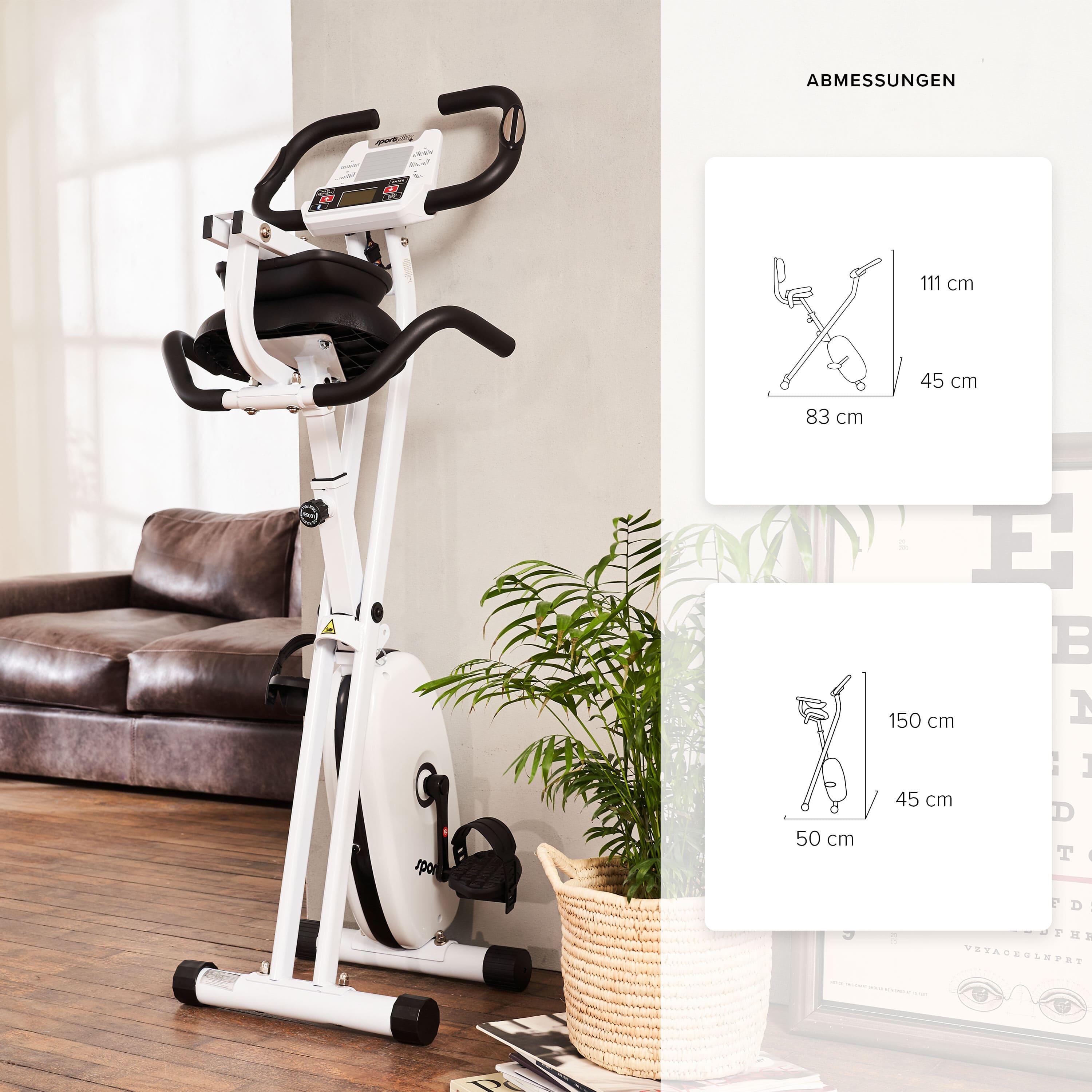 SportPlus klappbarer Heimtrainer, Rückenlehne, Trainingscomputer, einstellbar 3/8