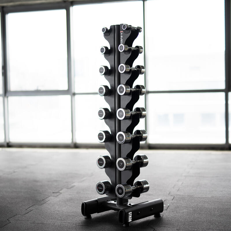 Set haltere CHD 2 x 1 - 8 kg (72 kg) + suport STR36 HMS