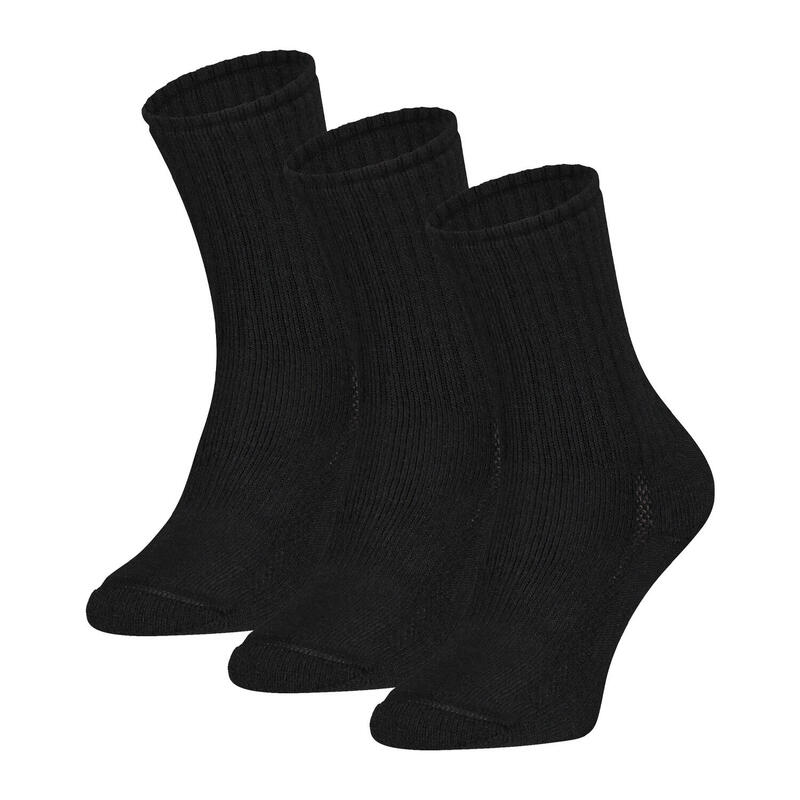 Lot de 3 Paires de Chaussettes en Laine Mérinos S29 Noir  35/38