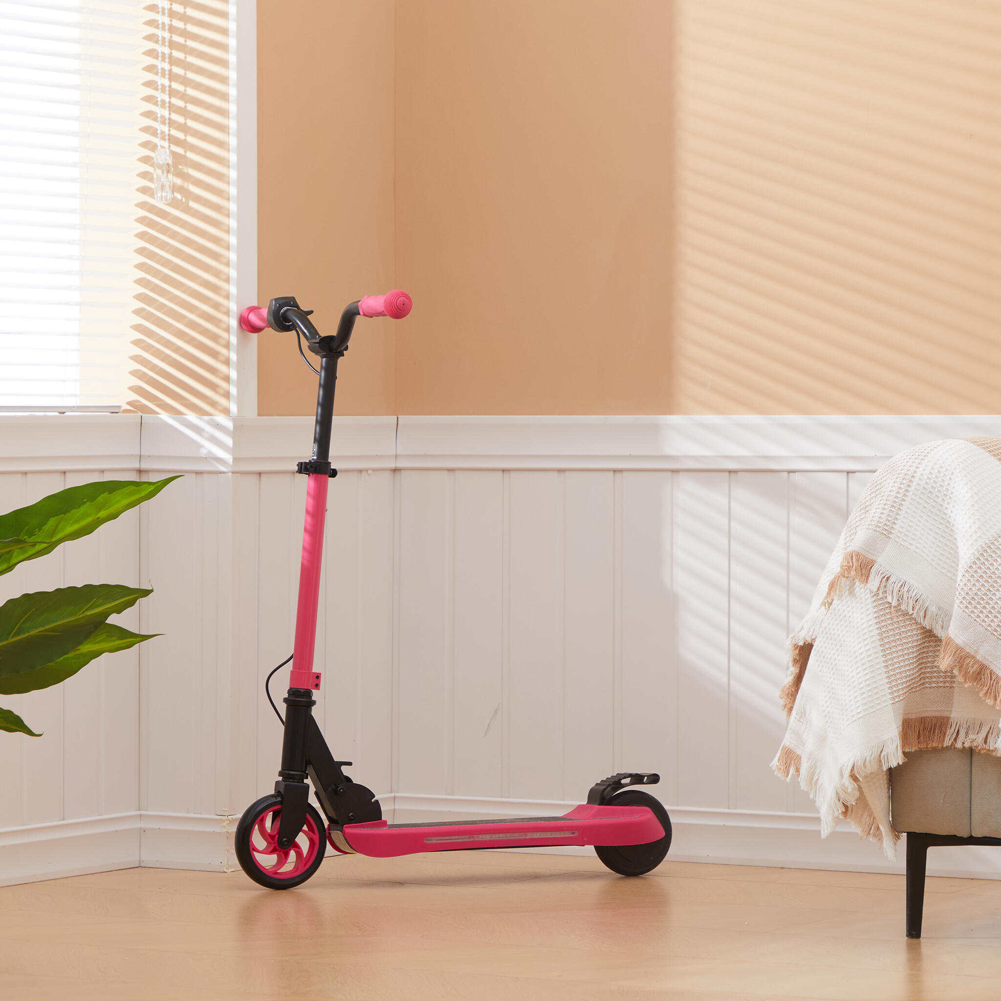 Trotinete elétrica para crianças 74x52x83-87 cm rosa SPORTNOW 2/7