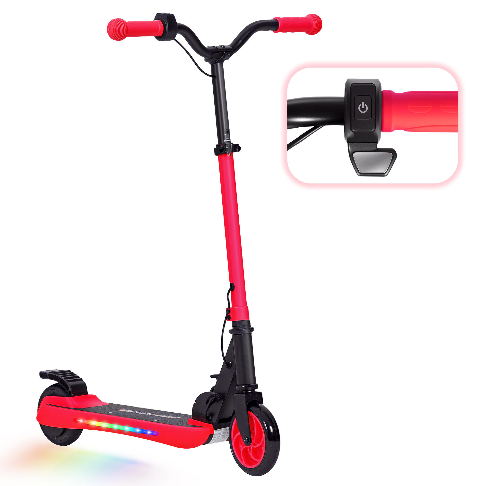 SPORTNOW Trotinete elétrica para crianças 74x52x83-87 cm vermelho SPORTNOW