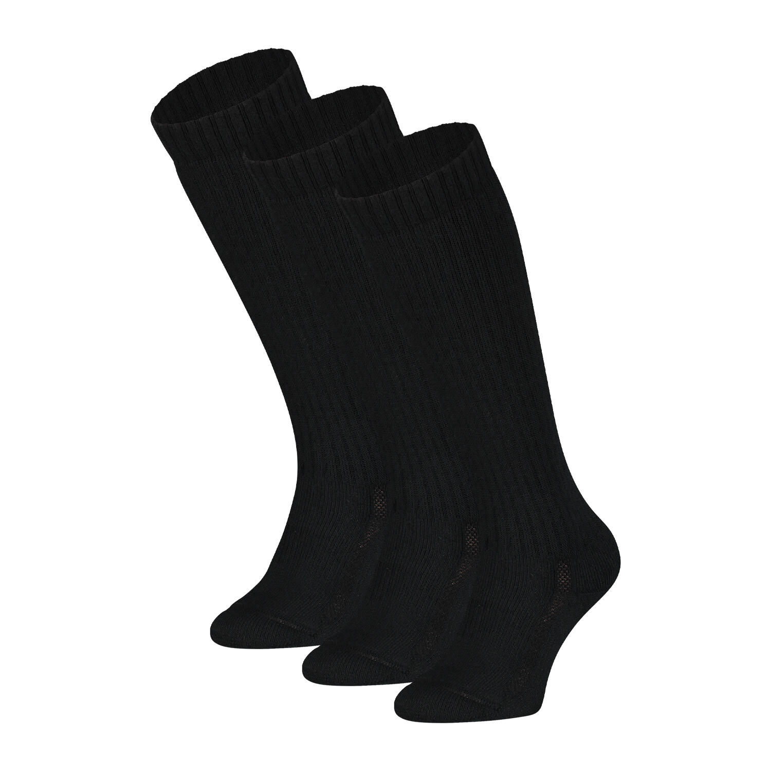 EUREKA! Merino Wollen kniekousen Wijde Boord 3-Pack Zwart S39 39/42