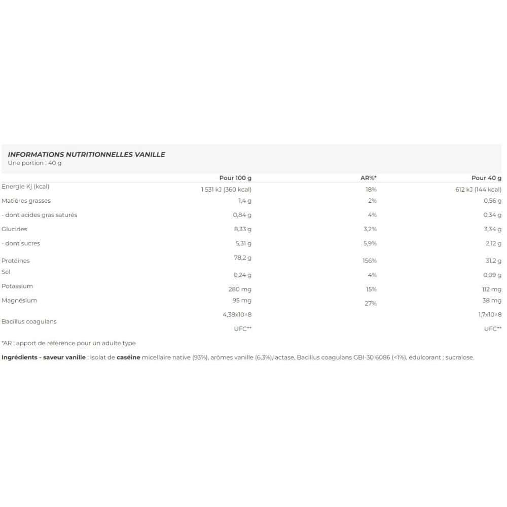 Caseínas - Aislado De Caseína Micelar Nativa 92% (1kg) - Vainilla 2/3