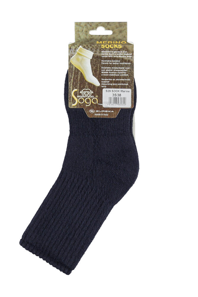 S29 Lot de 3 Paires de Chaussettes en Laine Mérinos Marine 2/3