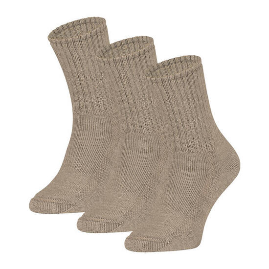 S29 Chaussettes en laine mérinos 3-Pack Beige 35/38
