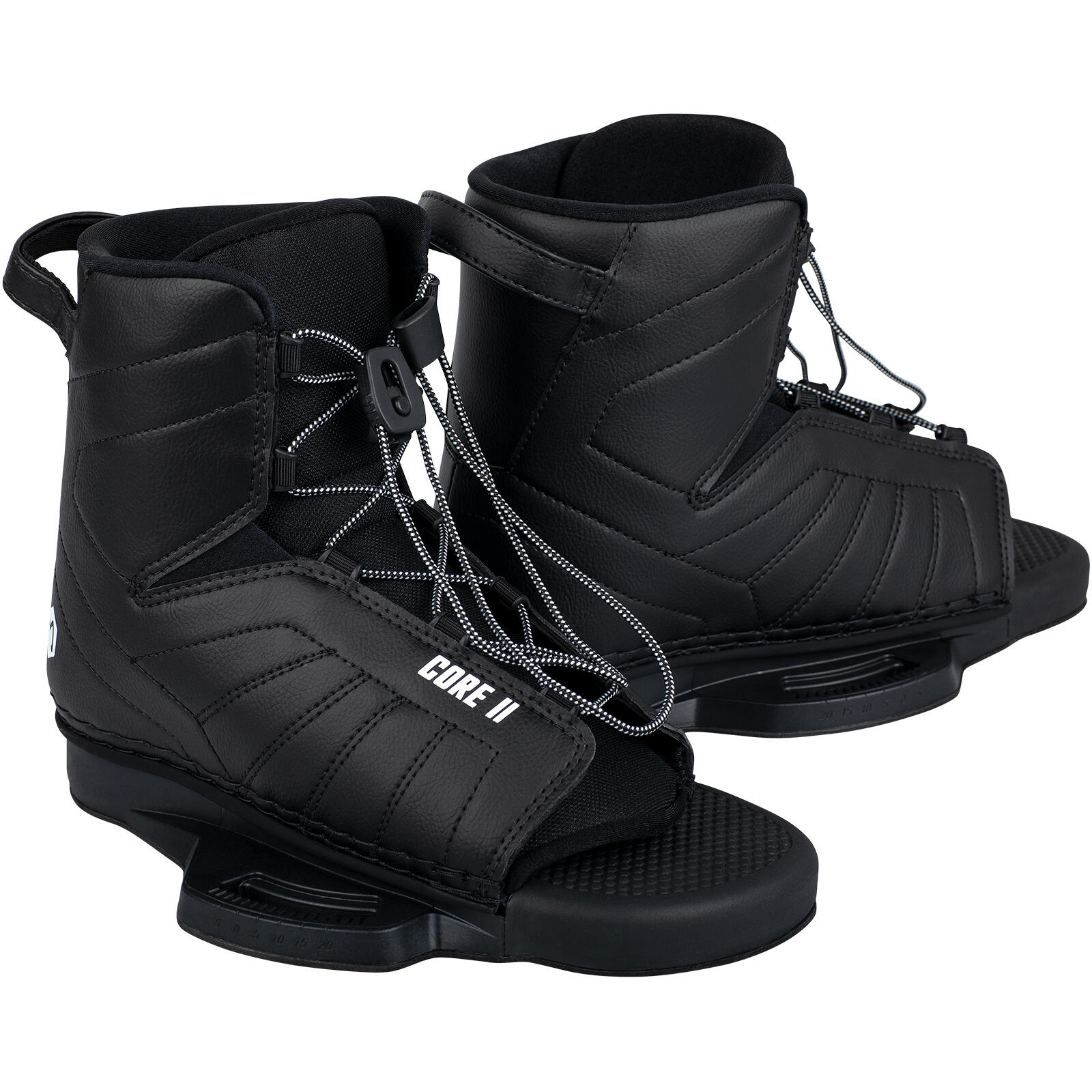 Wakeboard Bindung Core Open-Toe Schnürung Herren/Damen schwarz 1/7