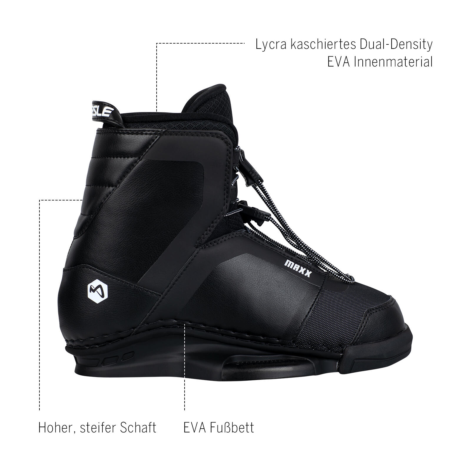 Wakeboard Bindung Maxx Closed-Toe Herren/Damen schwarz 2/7