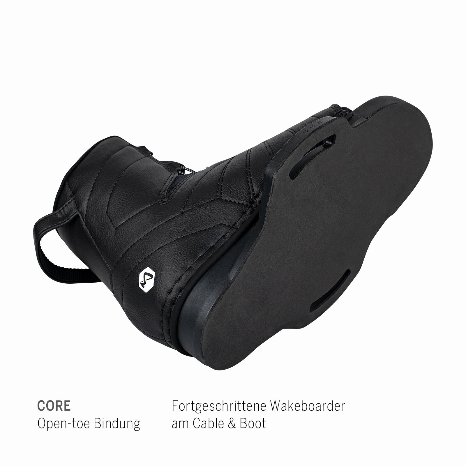 Wakeboard Bindung Core Open-Toe Schnürung Herren/Damen schwarz 2/7