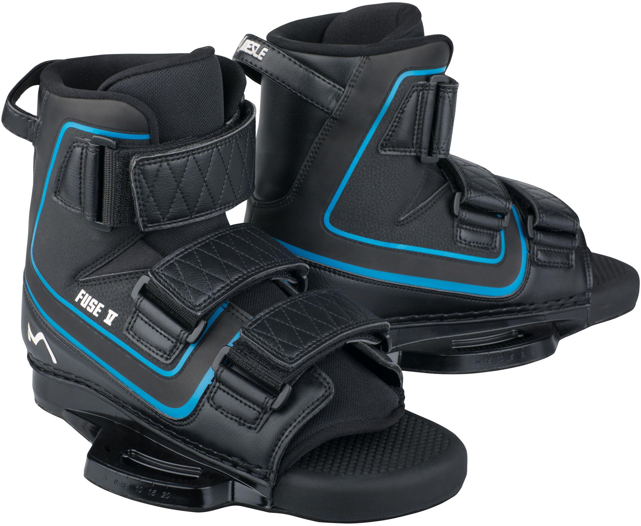 Wakeboard Bindung Fuse Open-Toe Klettverschluss Herren/Damen schwarz 1/5