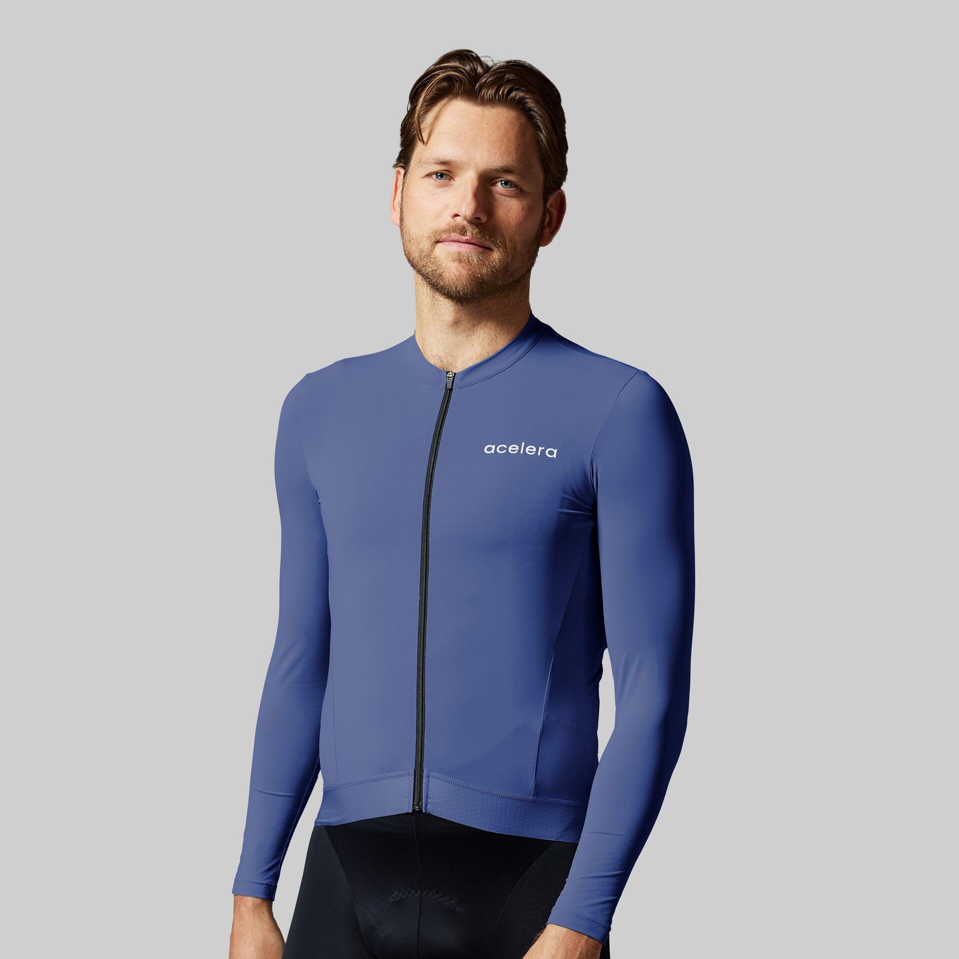 Acelera - Maillot De Cyclisme Homme Manches Longues Vêtement De Vélo - Maillot Manches Longues - Bleu - 42 M/l - Decathlon