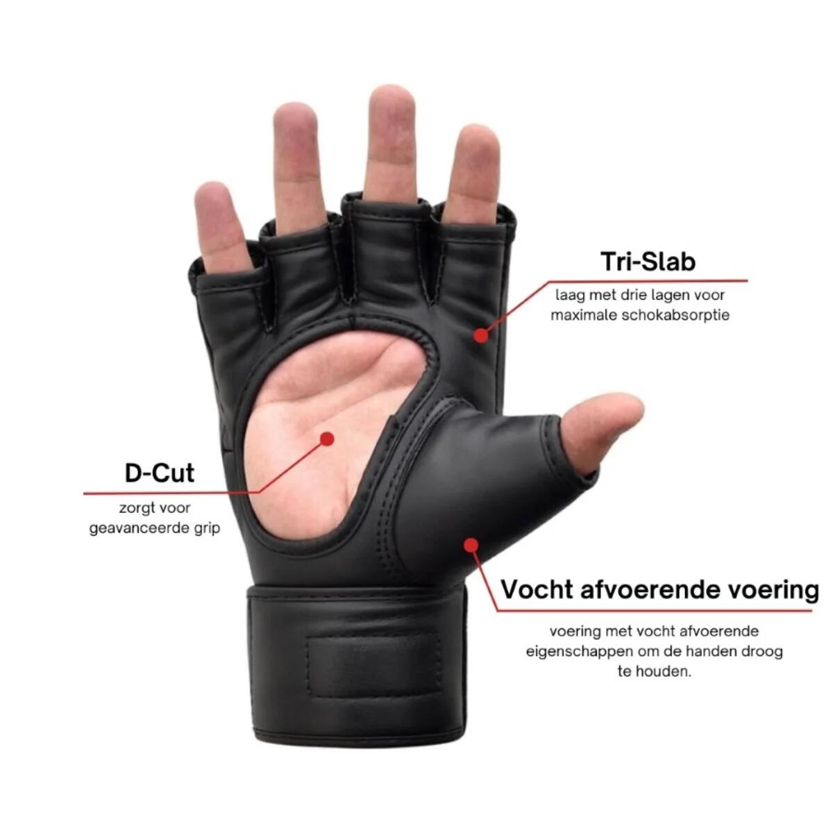 Gants MMA - Cuir Maya - Noir - Taille : M 2/6