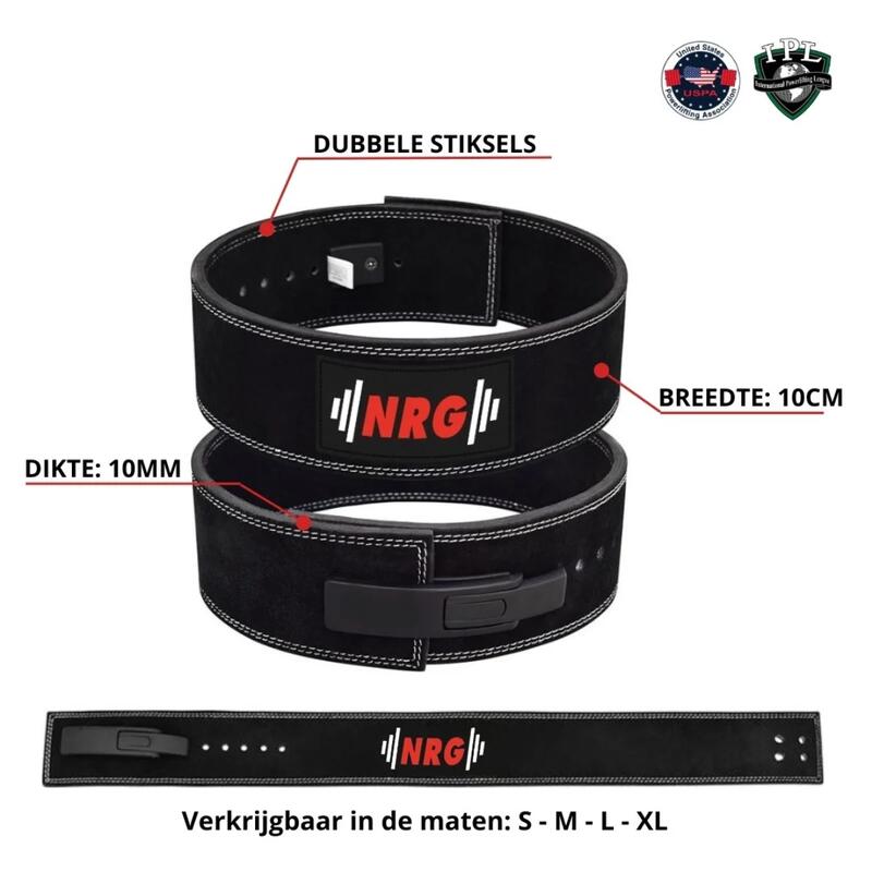 Ceinture Powerlift, 4", avec boucle à levier - Taille : M
