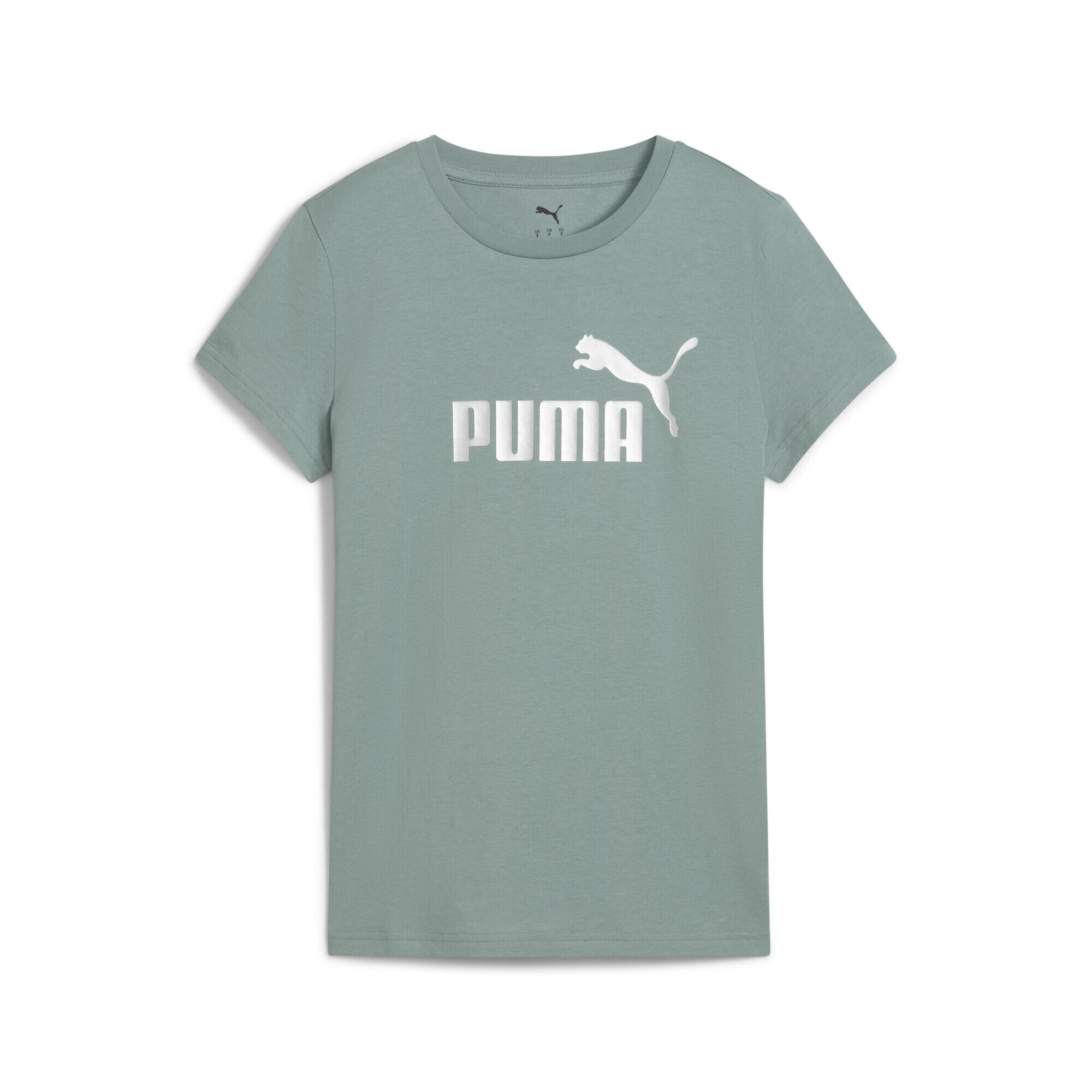 PUMA ESS METALLIC No. 1 Logo T-shirt voor dames PUMA Green Moon Metallic Silver