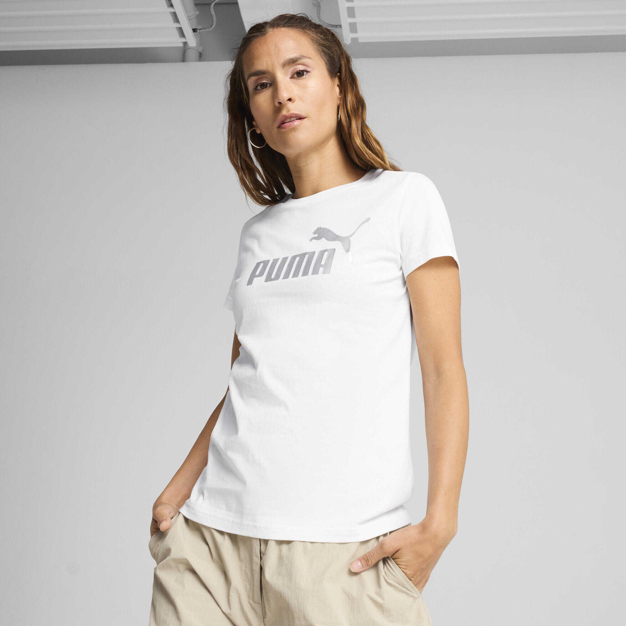 Essentials Metallic Logo Tee Women PUMA 2/7