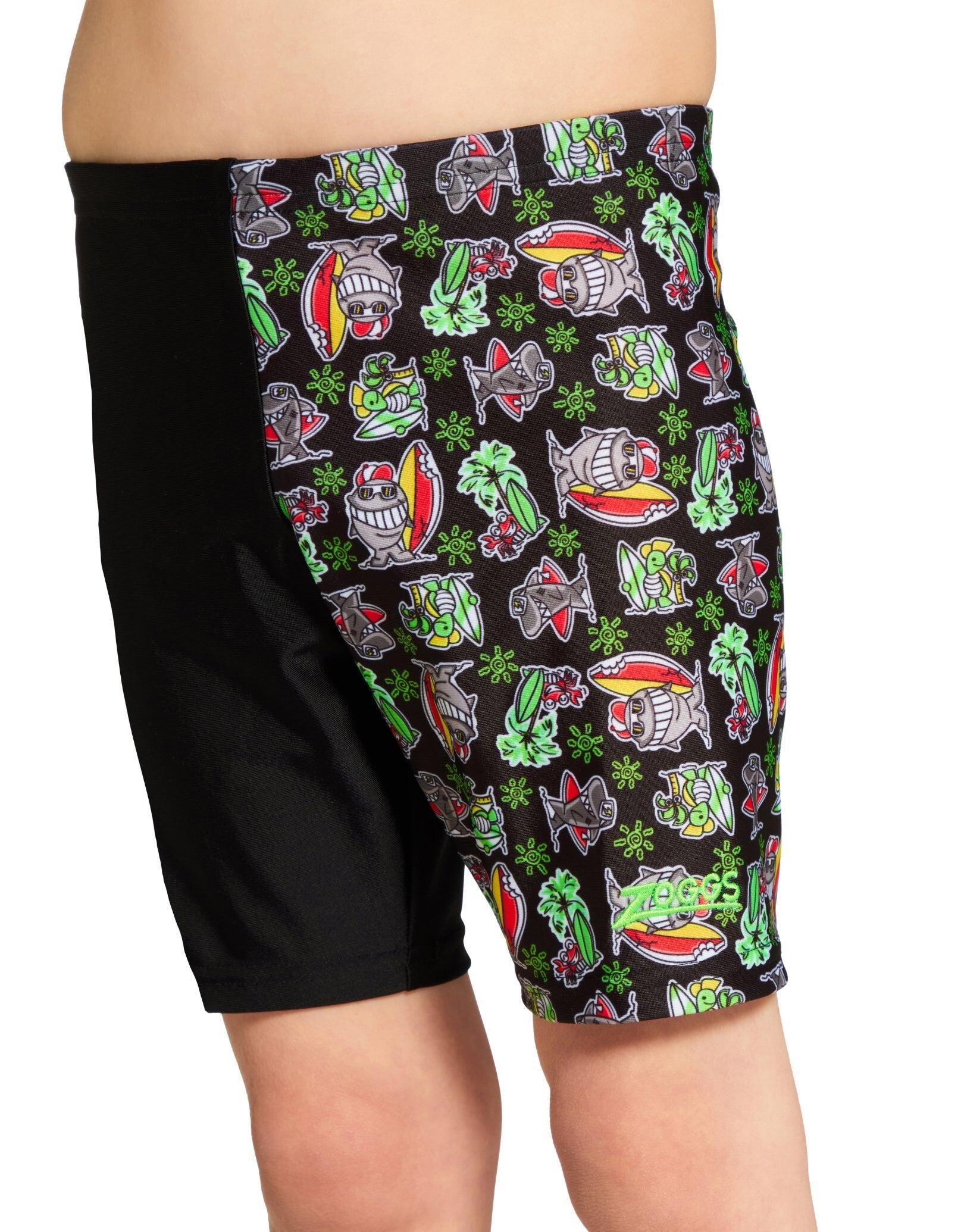 Zoggs Tots Boys Finzilla Mid Swim Jammer - Black/Multi 3/5