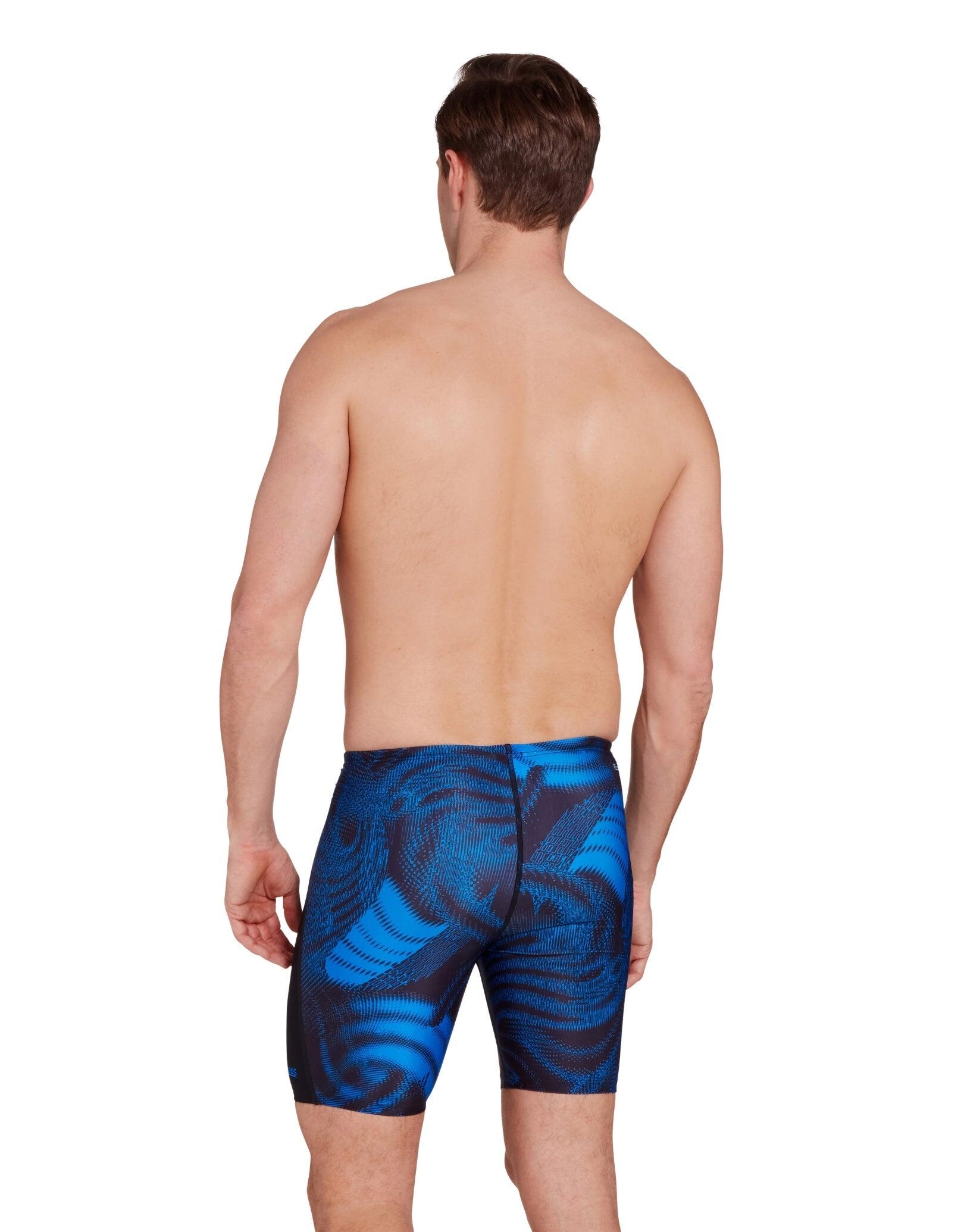 Zoggs Web Cruise Mid Swim Jammer - Black/Blue 2/5