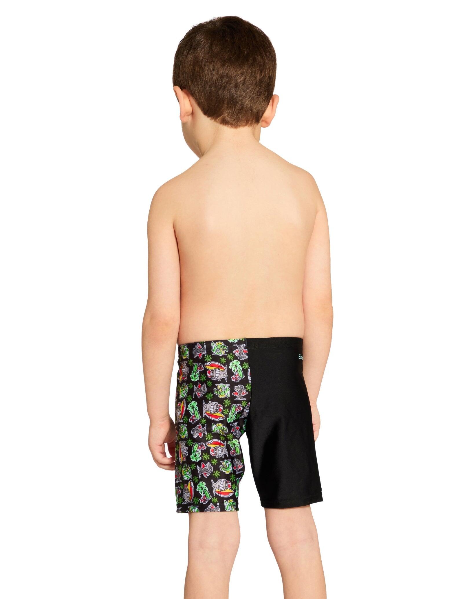 Zoggs Tots Boys Finzilla Mid Swim Jammer - Black/Multi 2/5