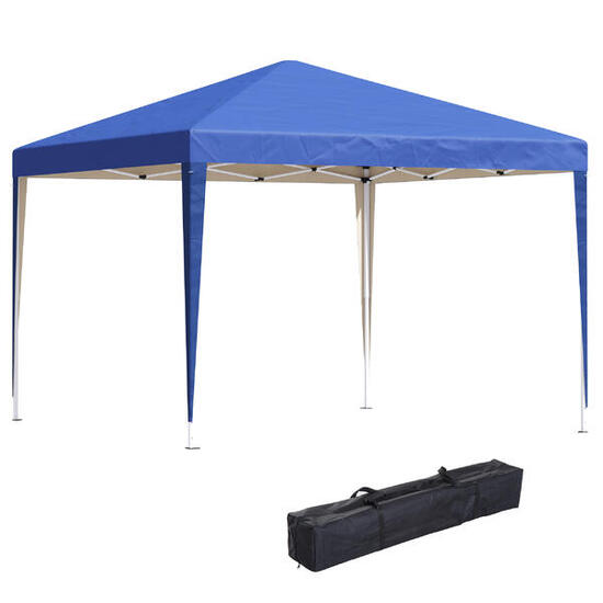 Outsunny Gazebo 3x3 m in Acciaio e Tessuto Oxford con Funi e Picchetti Blu
