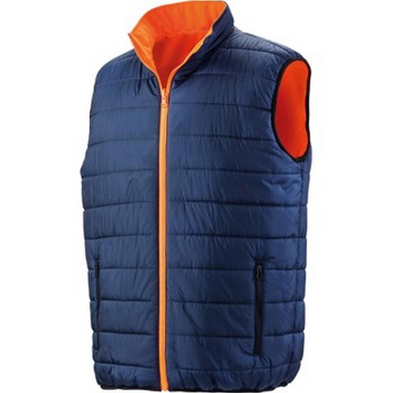 Safeguard Veste Réversible Sans Manches Homme (Orange Fluo / Bleu Marine)