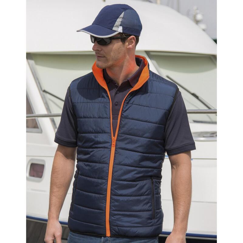Safeguard Veste Réversible Sans Manches Homme (Orange Fluo / Bleu Marine)