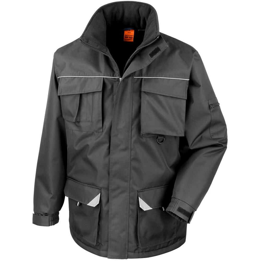 Mens Sabre Long Work Coat (Black) 3/4