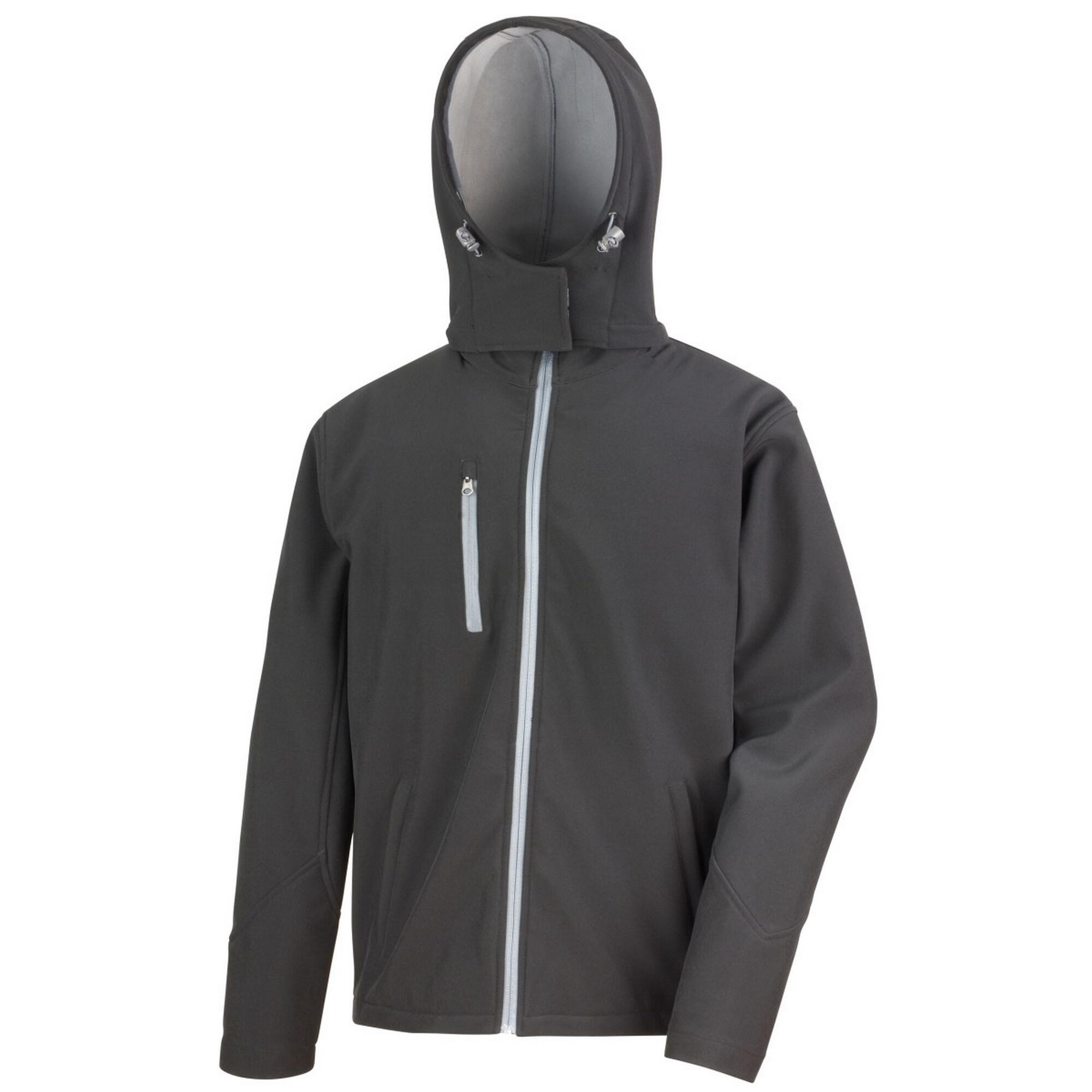 Core Lite Giacca Softshell Con Cappuccio Uomo Result Nero/Grigio 2/3