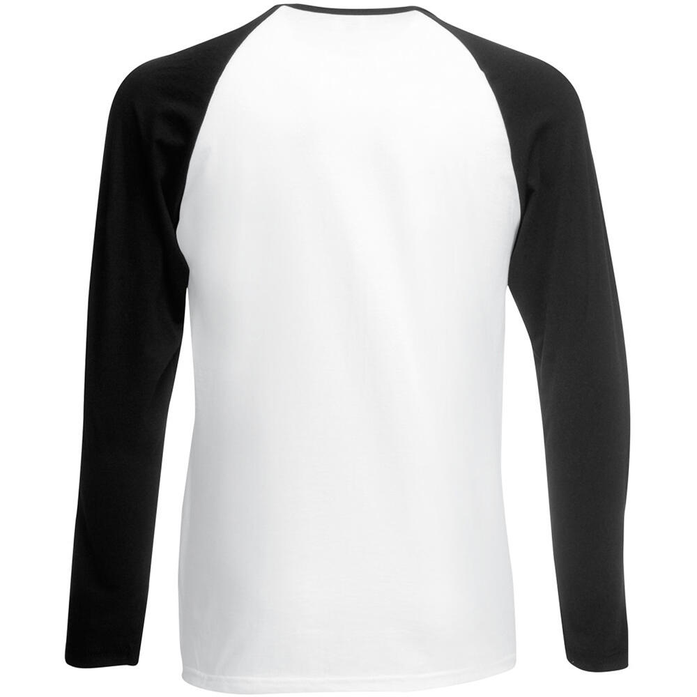 Mens Long Sleeve Baseball TShirt (White/Black) 2/2