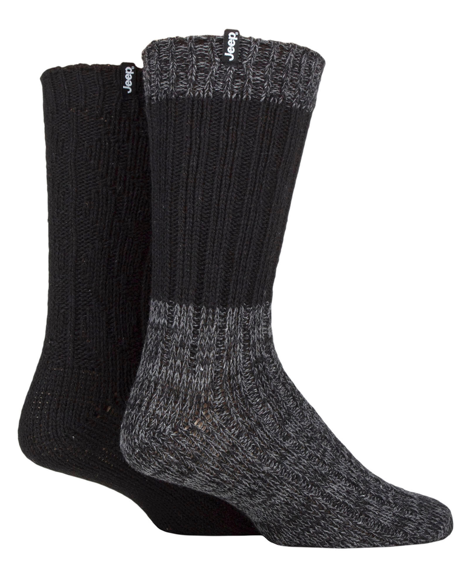 Mens 4 Pack Wool Hiking Socks | Ribbed Cable Knit Wool Blend Boot Socks 3/4