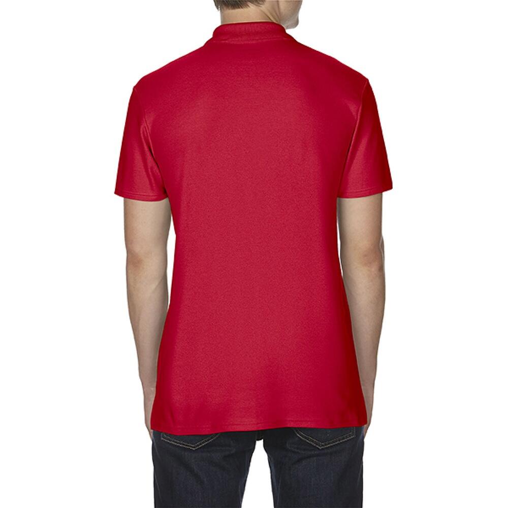 Softstyle Mens Short Sleeve Double Pique Polo Shirt (Red) 3/3