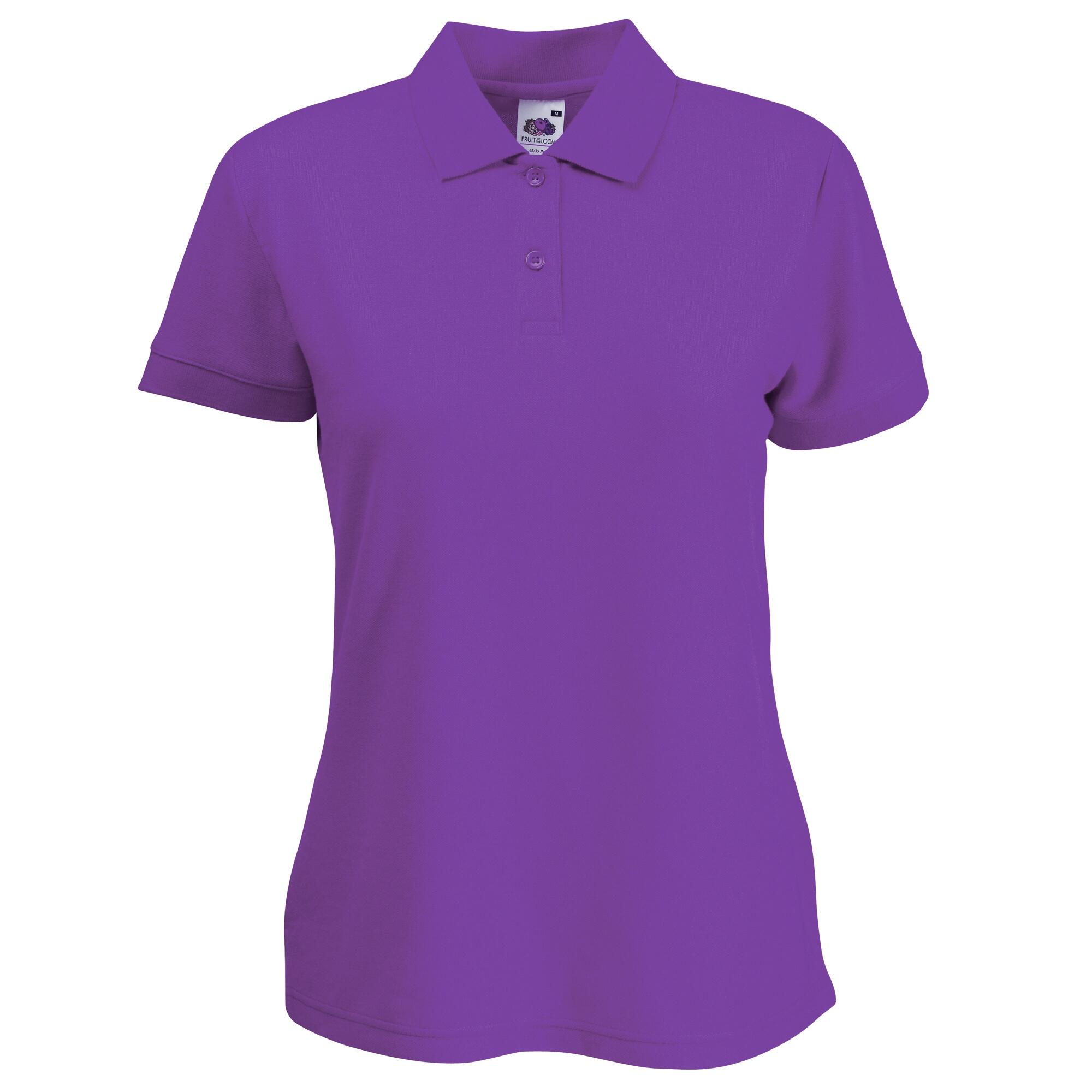 FRUIT OF THE LOOM Womens/Ladies Lady Fit ShortSleeved Polo Shirt (Purple)