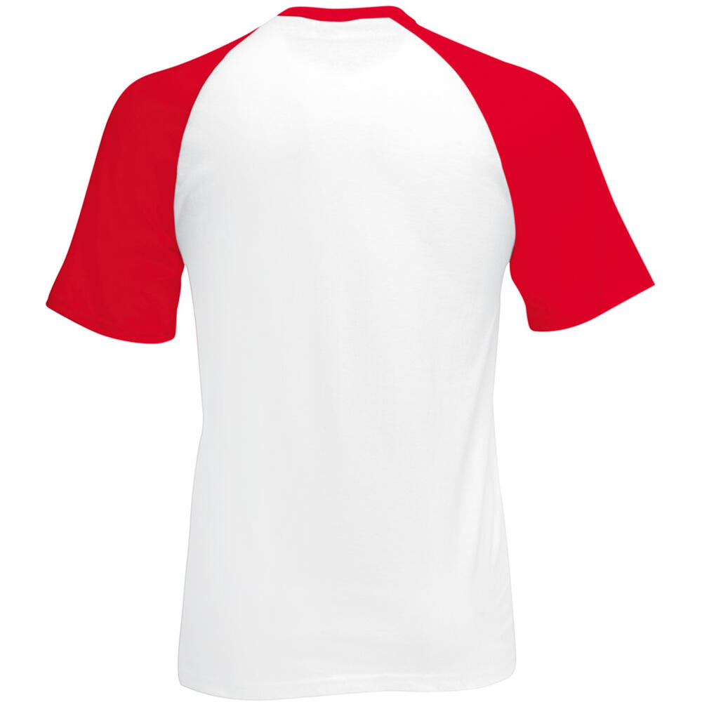 Baseball TShirt, kurzärmlig Herren Weiß/Rot 2/2