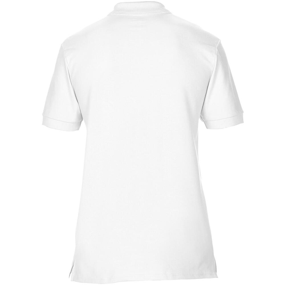 Polo Puro Cotone Uomo Gildan Premium Bianco 3/4