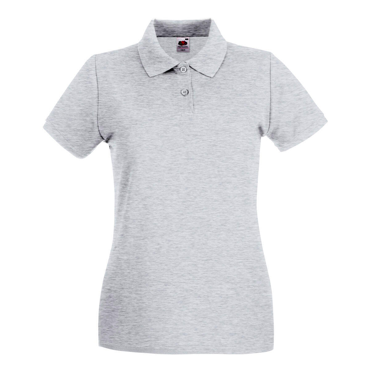 FRUIT OF THE LOOM Womens/Ladies Premium Fitted ShortSleeved Polo Shirt (Heather Grey)