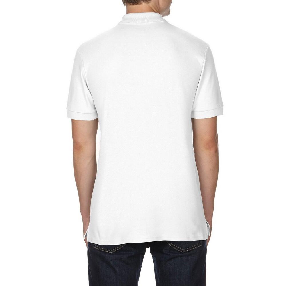 Polo Puro Cotone Uomo Gildan Premium Bianco 4/4