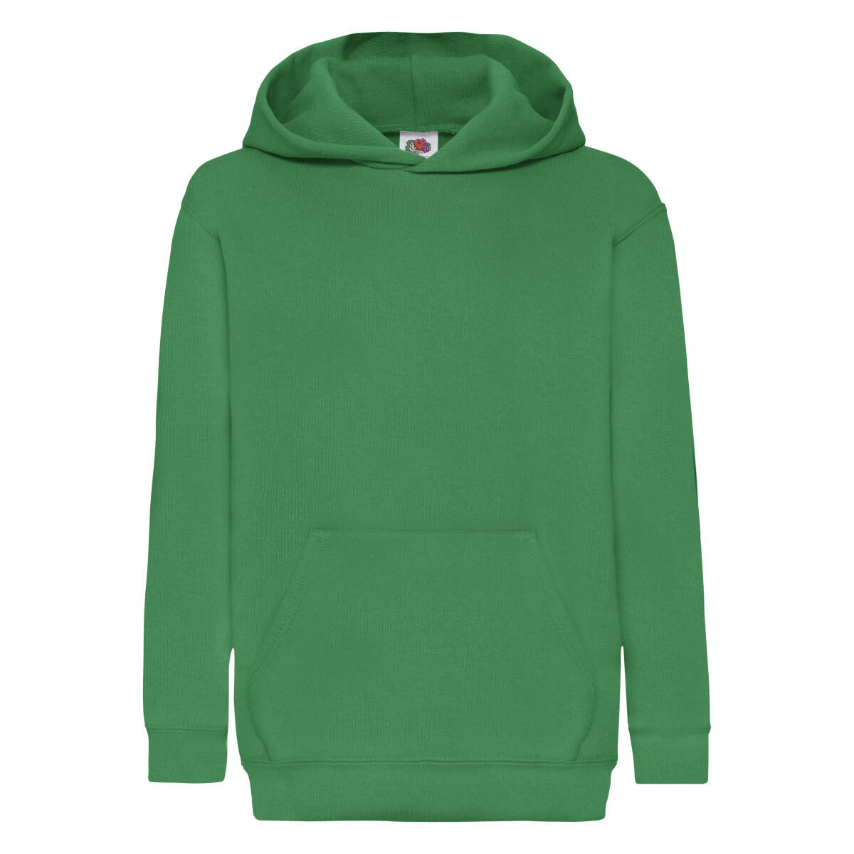 FRUIT OF THE LOOM Childrens Unisex Hooded Sweatshirt / Hoodie (Kelly Green)
