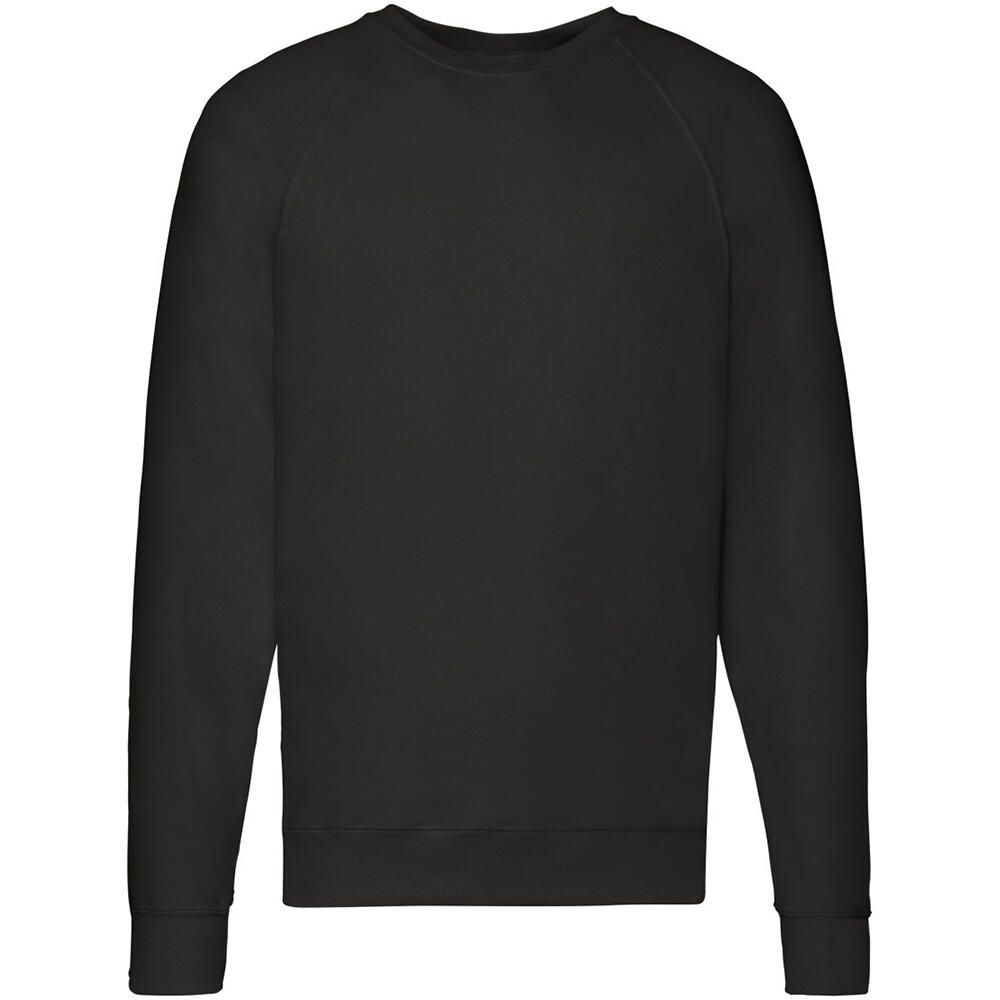 Mens Lightweight Raglan Sweatshirt (240 GSM) (Black) 2/2