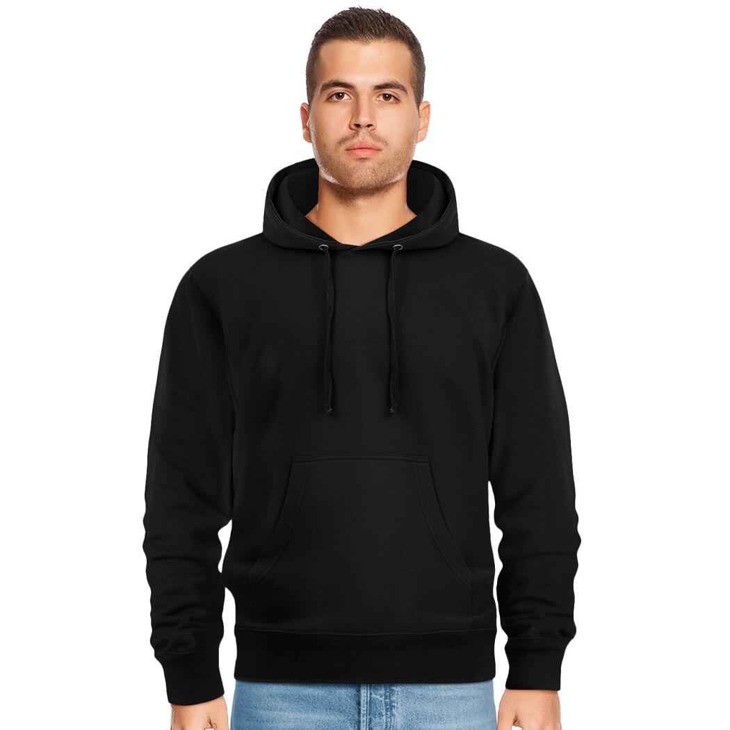 Mens Ringspun Cotton Hoodie (Black) 4/4