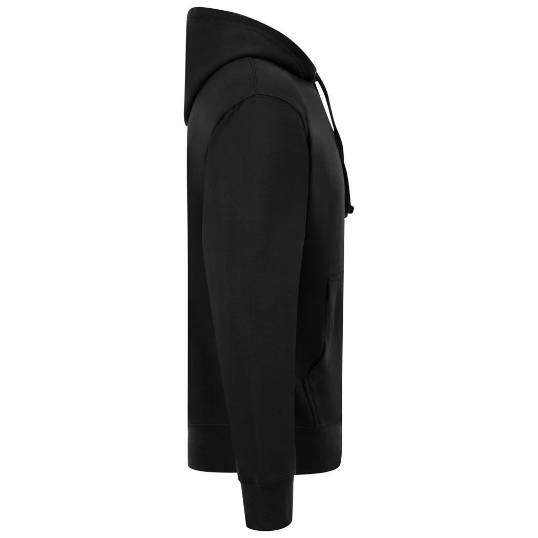 Mens Ringspun Cotton Hoodie (Black) 3/4