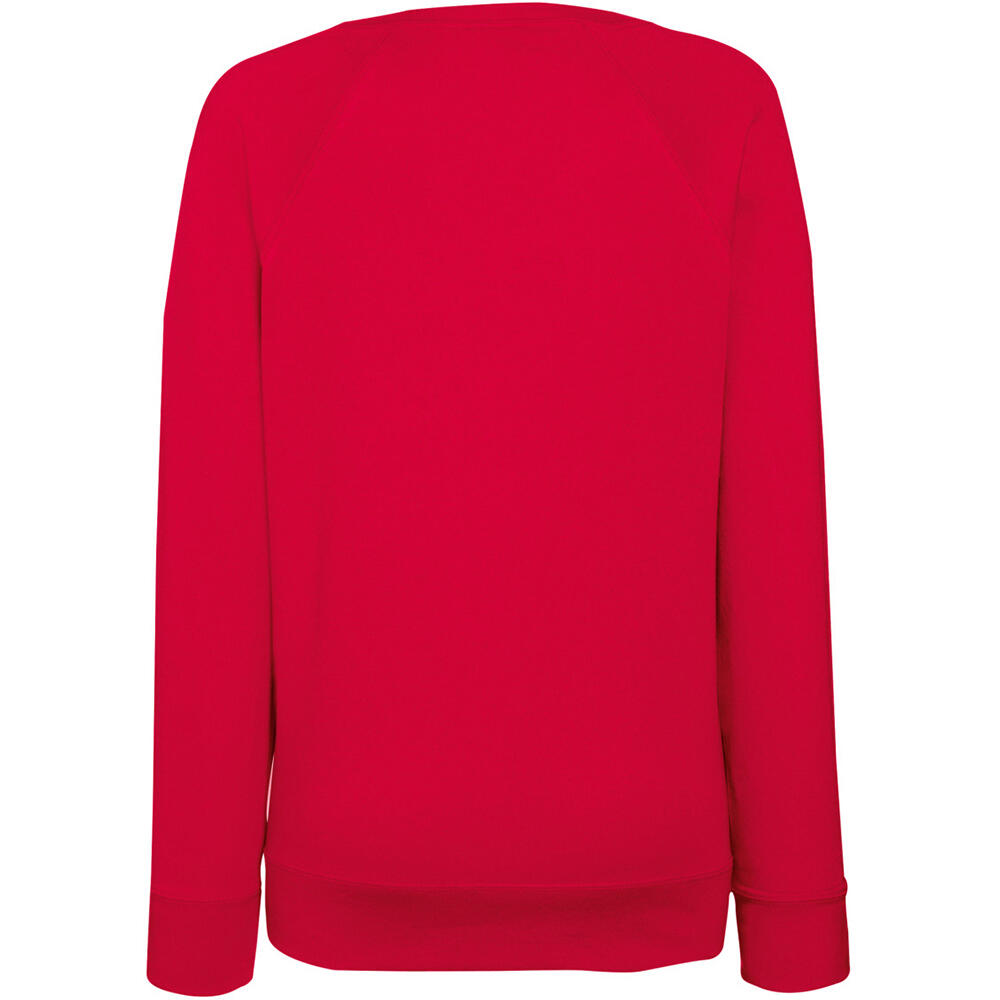 Ladies Fitted Lightweight Raglan Sweatshirt (240 GSM) (Red) 2/2