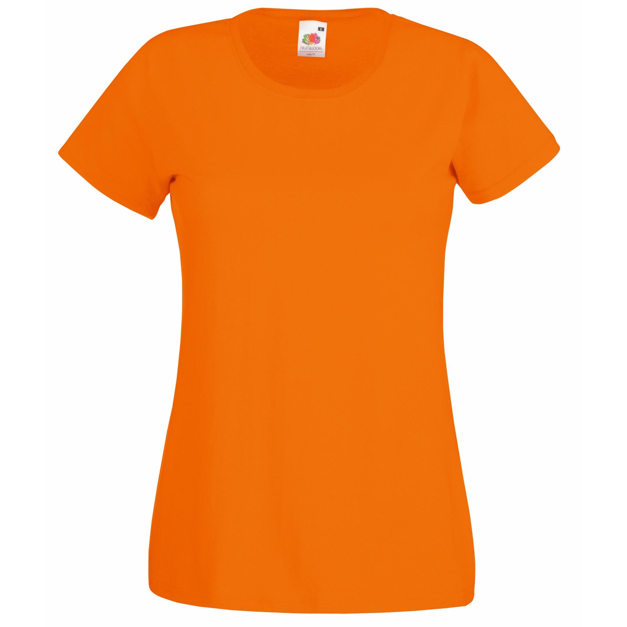 FRUIT OF THE LOOM Ladies/Womens LadyFit Valueweight Short Sleeve TShirt (Orange)