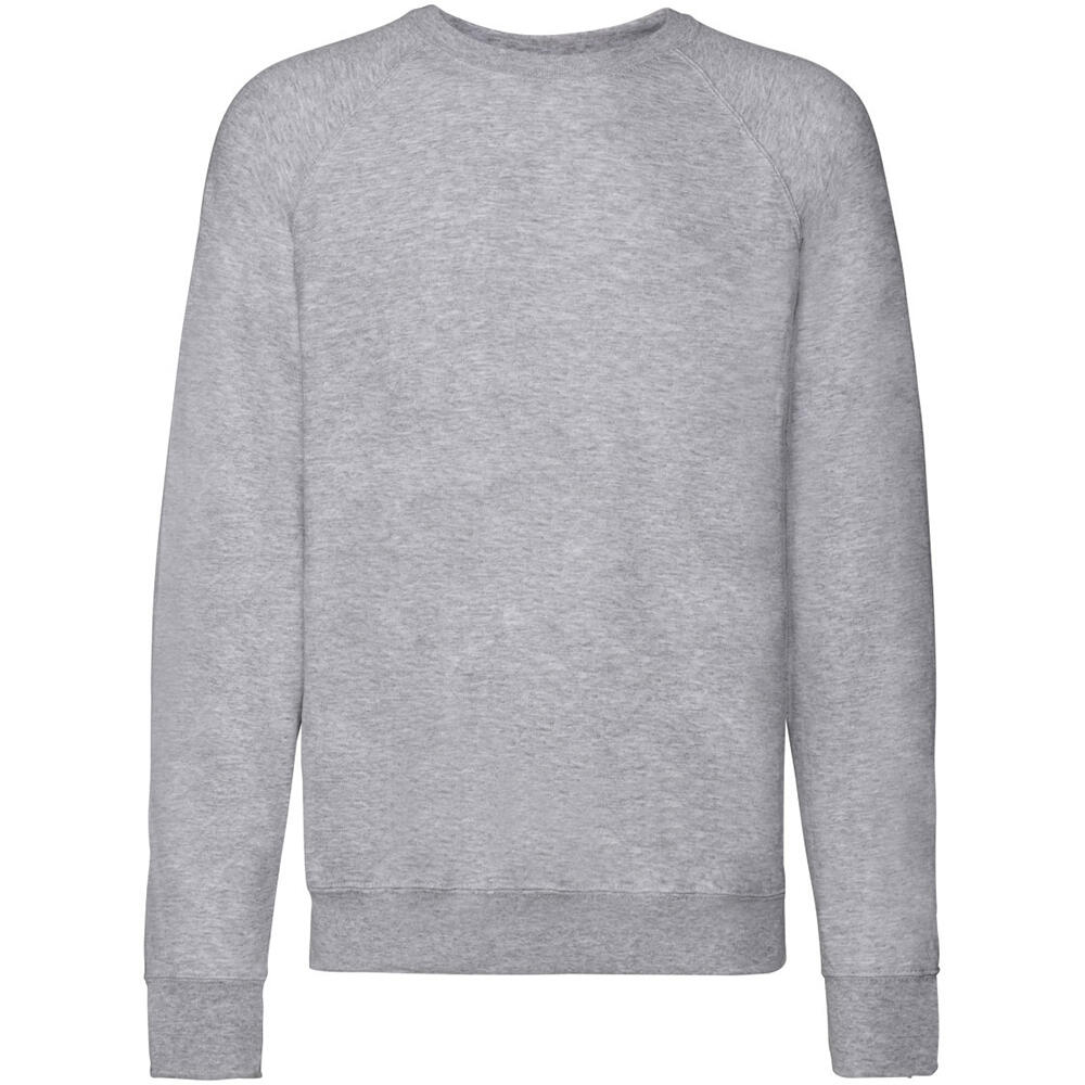 Mens Lightweight Raglan Sweatshirt (240 GSM) (Heather Grey) 2/2