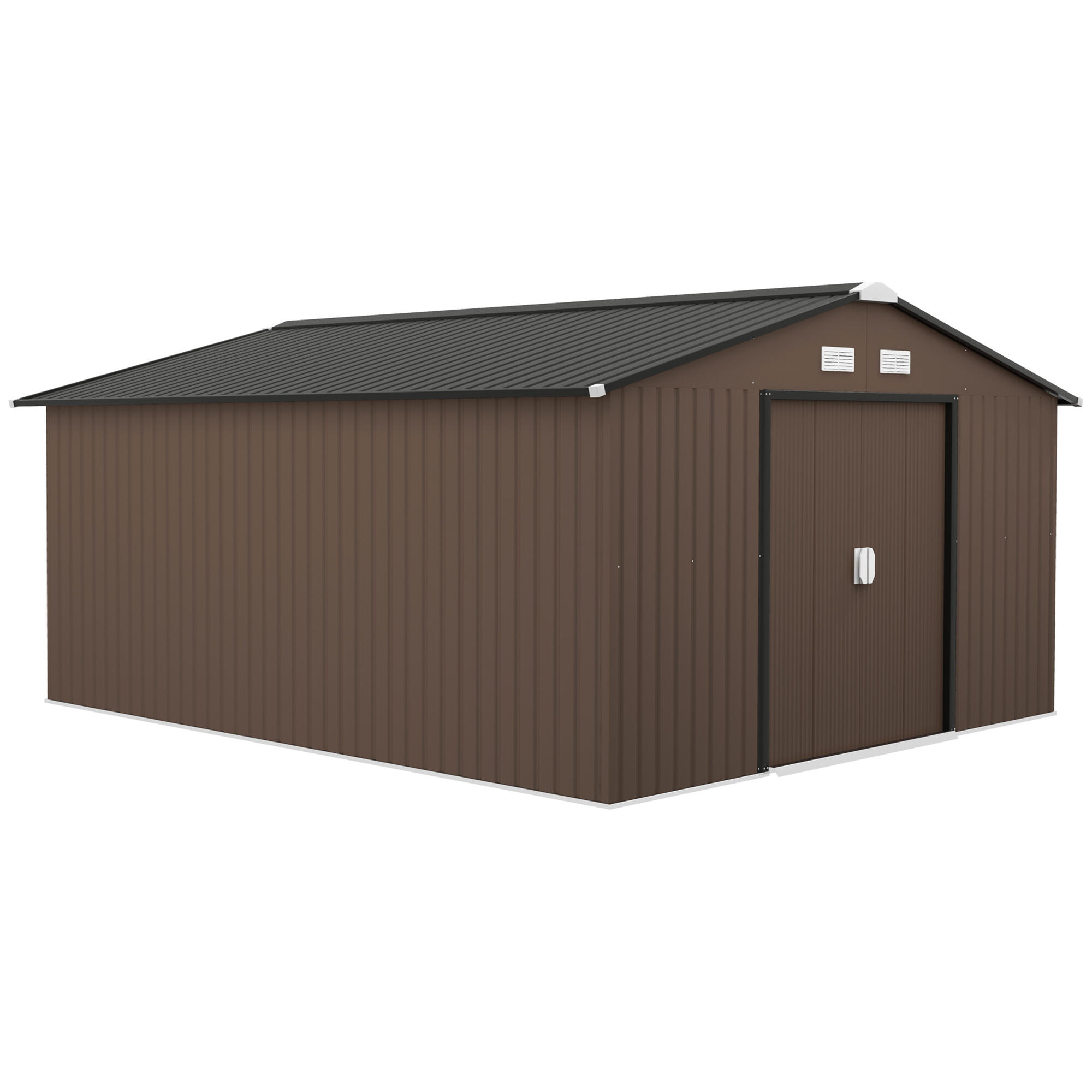 Abrigo de exterior 340x386x200 cm marrom outsunny